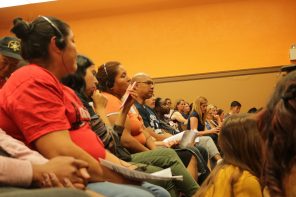 Audience members at a San Francisco District Attorney candidates forum.