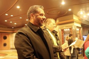 Redwood City's Ian Bain at a holiday parade in the city's downtown.