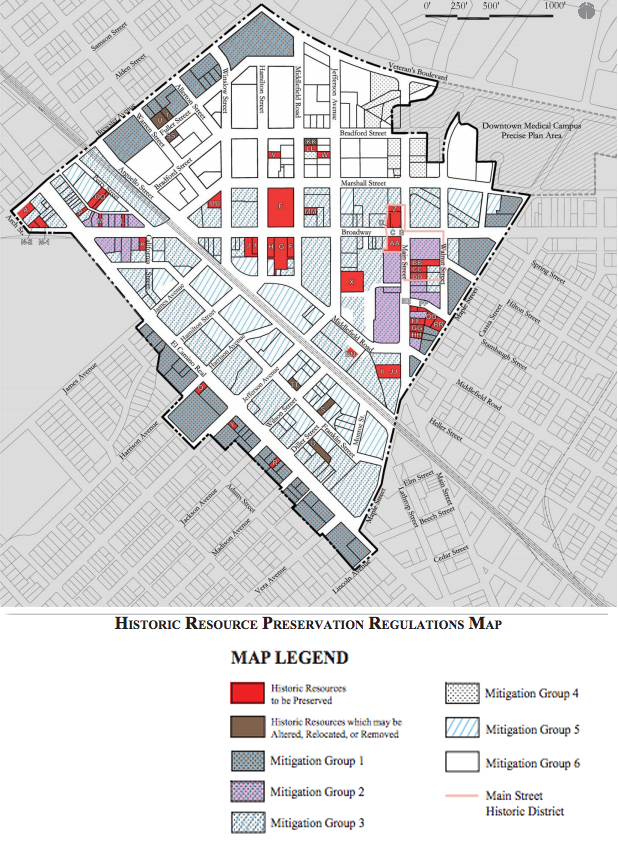Historic Resource Preservation Regulations Map. (Image courtesy of the City of Redwood City.)