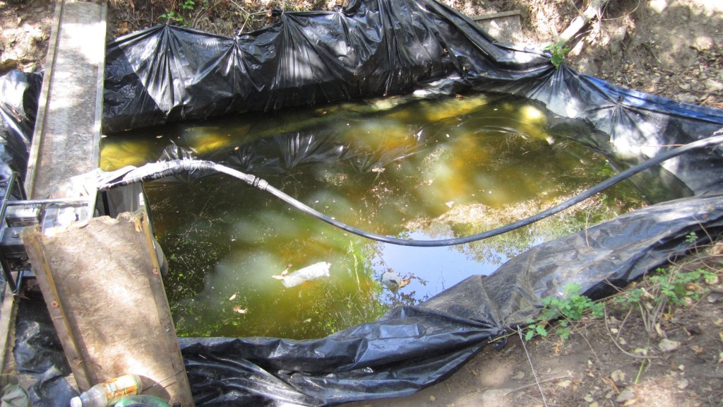 A dammed creek found in Santa Clara County by the Marijuana Eradication Team. Illegal growers often dam creeks to collect water to divert to their marijuana plants. (Photo courtesy of Santa Clara County Sheriff’s Office)