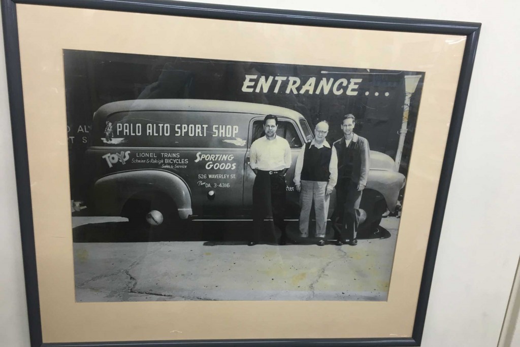 A photo of founder Ed Hoffacker and his sons hangs in the store. (Sasha Landauer/Peninsula Press)