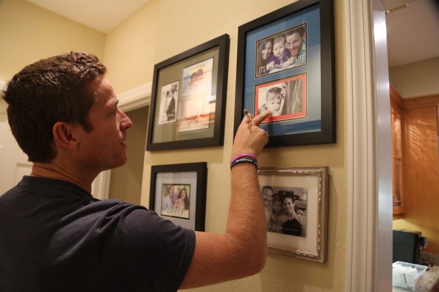 Mike Graglia shows family photos from before and after his son Tony was diagnosed with epilepsy. Isabella Jibilian/Peninsula Press