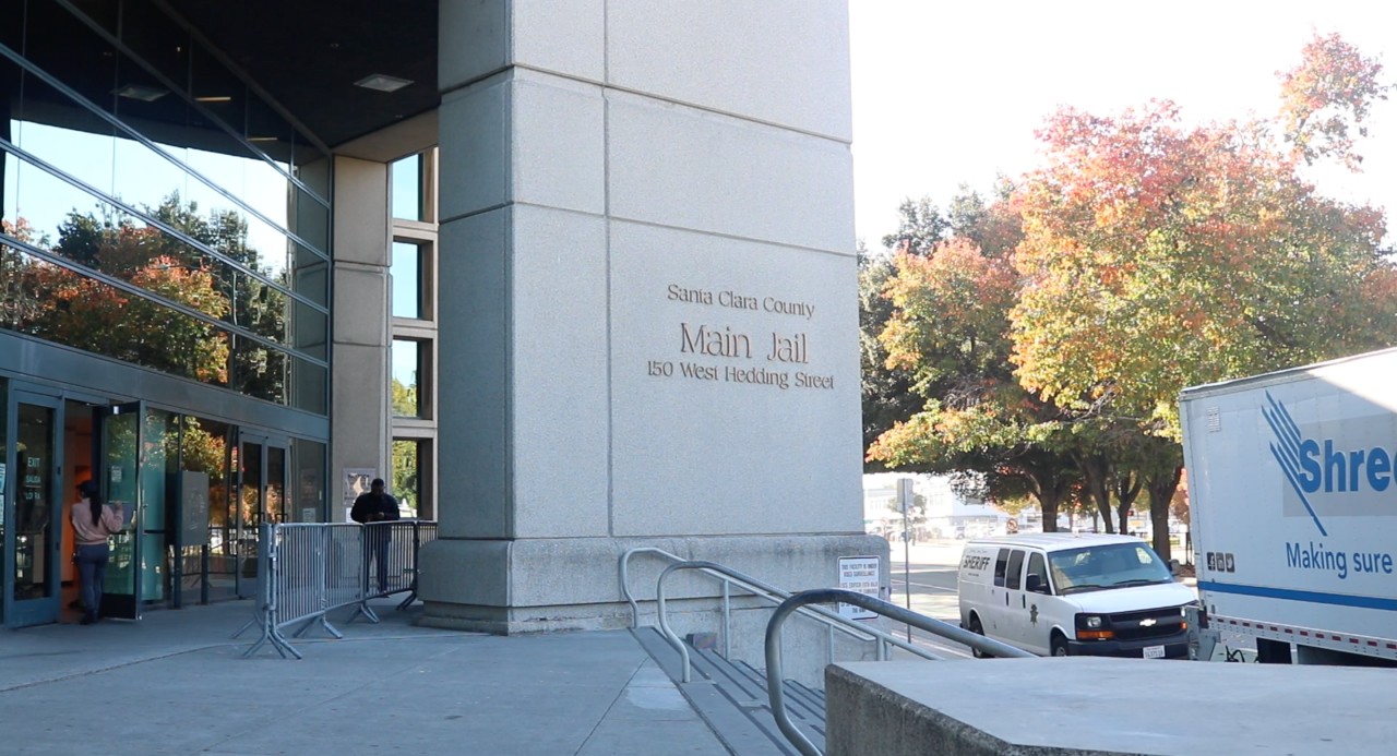 The entrance to the Santa Clara County Jail