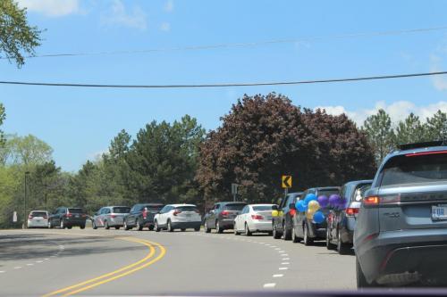 Long line of cars
